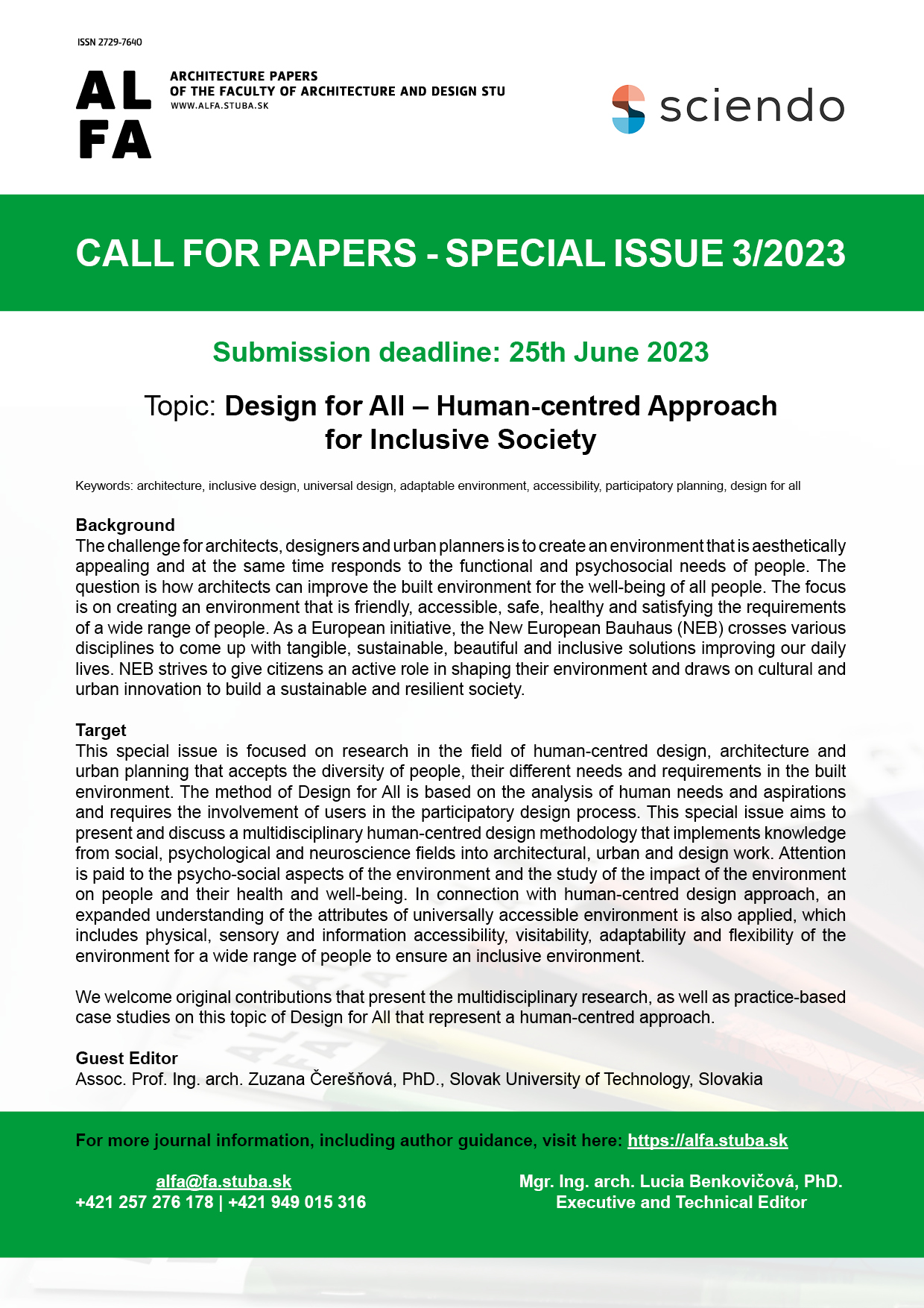 Call for papers Special issue 3/2023